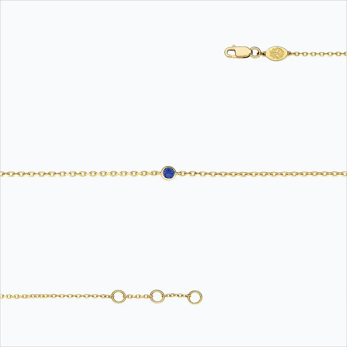1 Stone 18K Gold Bracelet w. Blue Sapphire