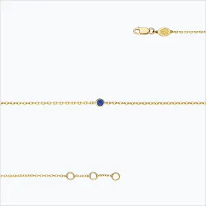 1 Stone 18K Gold Bracelet w. Blue Sapphire