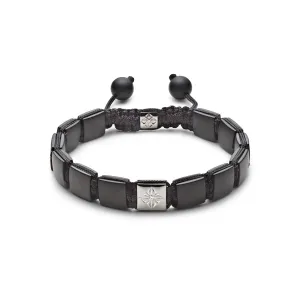 10mm Lock Black Square 18K Whitegold Bracelet w. Diamond