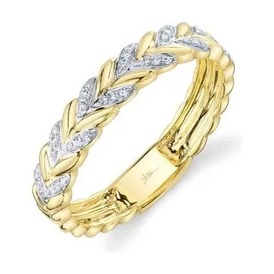 14K Gold Diamond Wreath Band