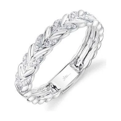 14K Gold Diamond Wreath Band