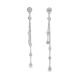 14K Gold Diamonds by the Inch Bezel Dangle Earrings