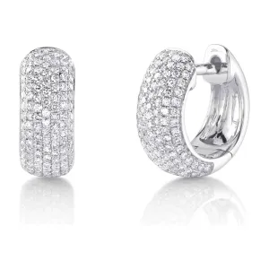 14K White Gold 1/2ct Diamond Pave Huggies