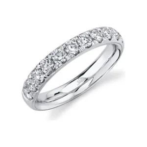 14K White Gold Diamond Straight Line Band