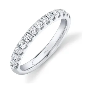 14K White Gold Diamond Straight Line Band