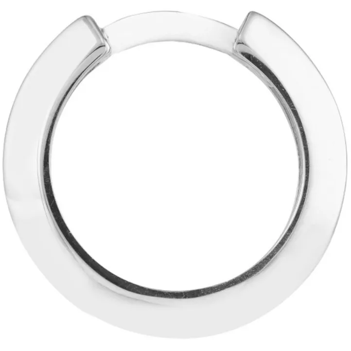 14K White Gold Knife Edge Polished Huggie Earrings