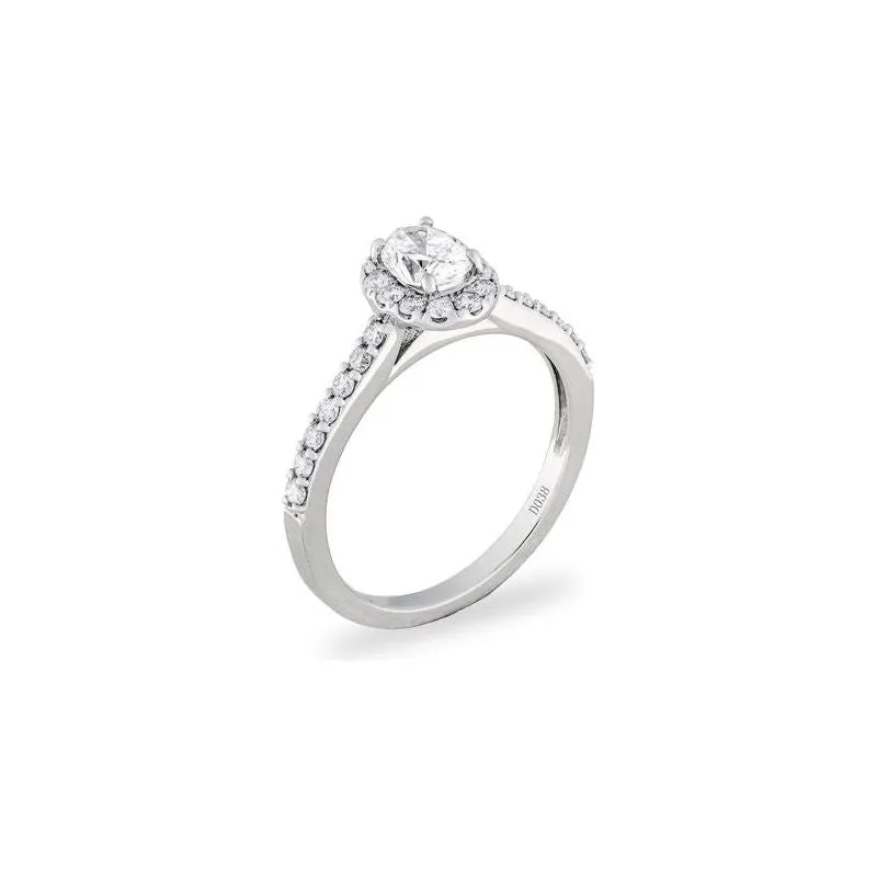 14k White Gold Oval Diamond Halo Engagement Ring