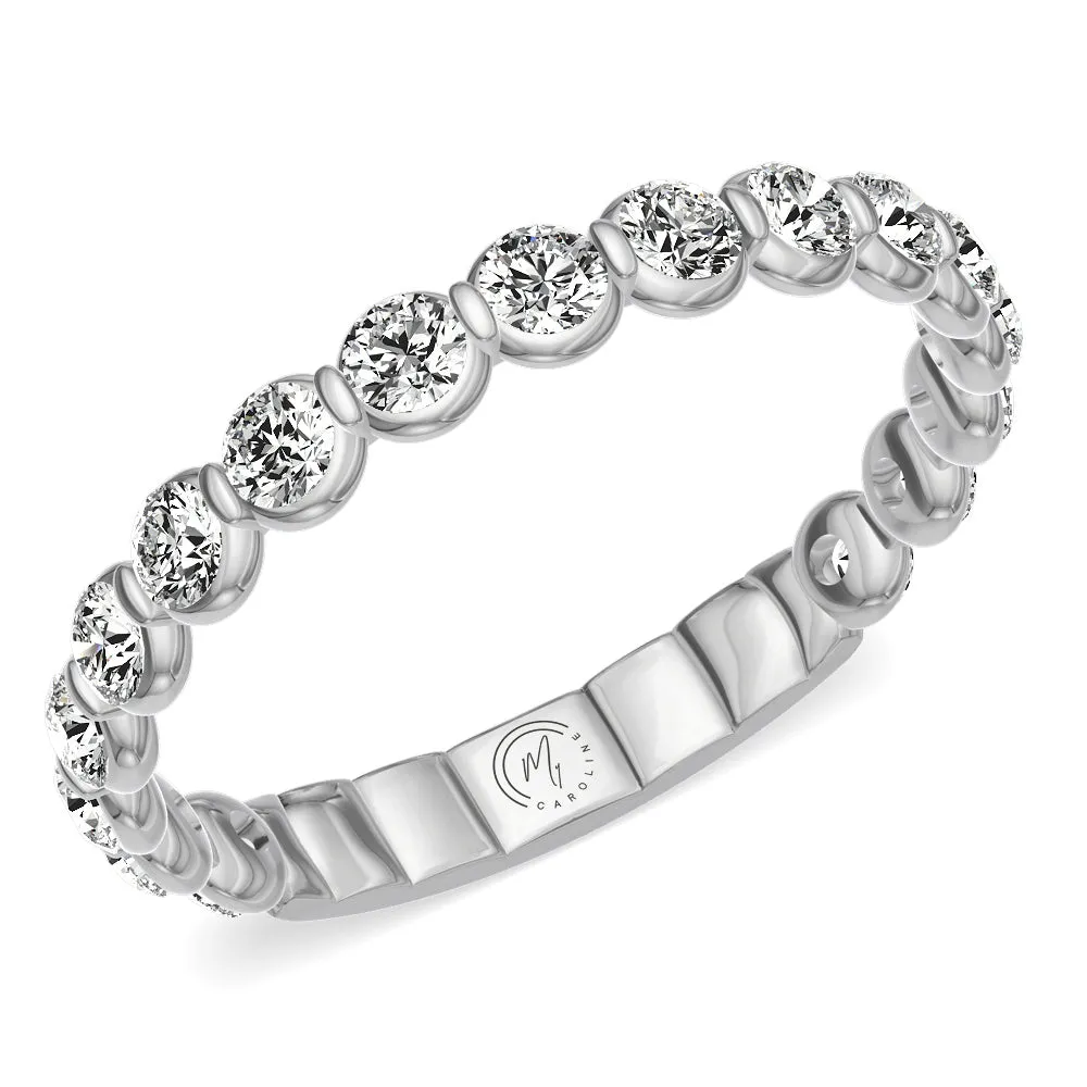 14K White Gold "My Caroline" 3/4cttw Diamond Band