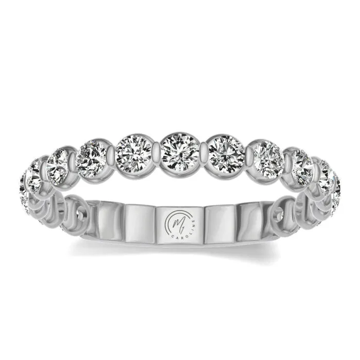 14K White Gold "My Caroline" 3/4cttw Diamond Band