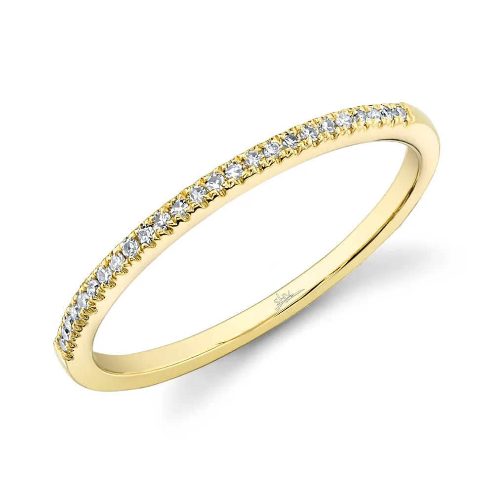 14K Yellow Gold Diamond Stackable Band