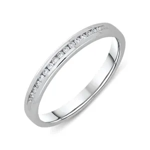 18ct White Gold 0.07ct Diamond Channel Set Wedding Half Eternity Ring