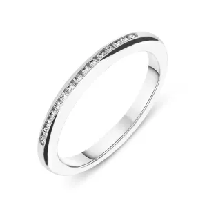 18ct White Gold 0.13ct Diamond Channel Set Wedding Half Eternity Ring
