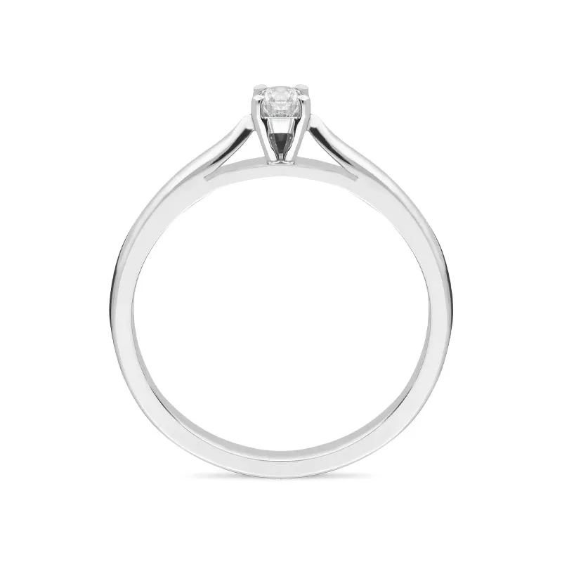 18ct White Gold 0.15ct Diamond Brilliant Cut Solitaire Ring