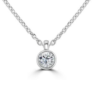 18ct White Gold 0.15ct Diamond Solitaire Necklace