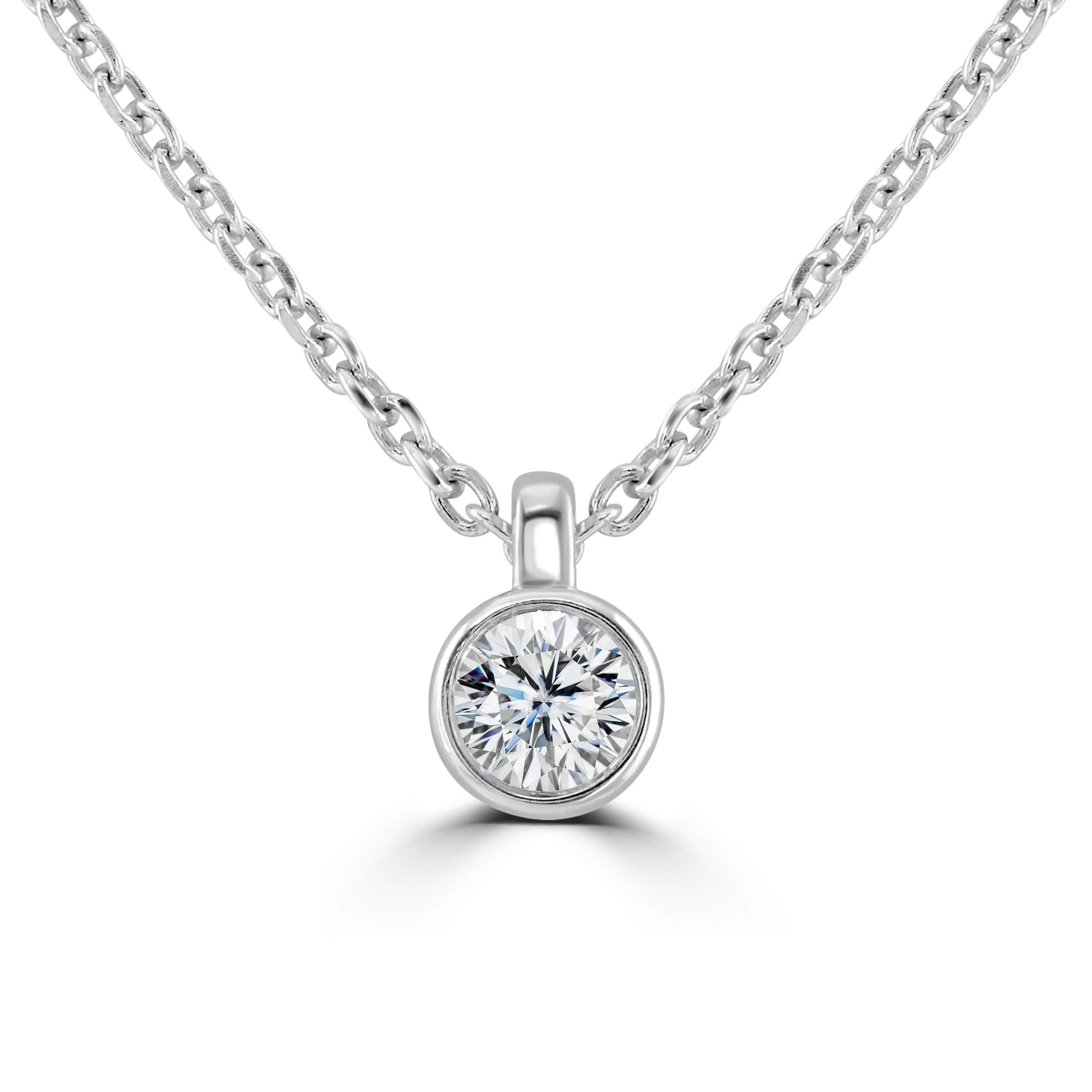 18ct White Gold 0.15ct Diamond Solitaire Necklace