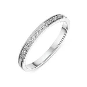 18ct White Gold 0.16ct Diamond Channel Set Wedding Half Eternity Ring