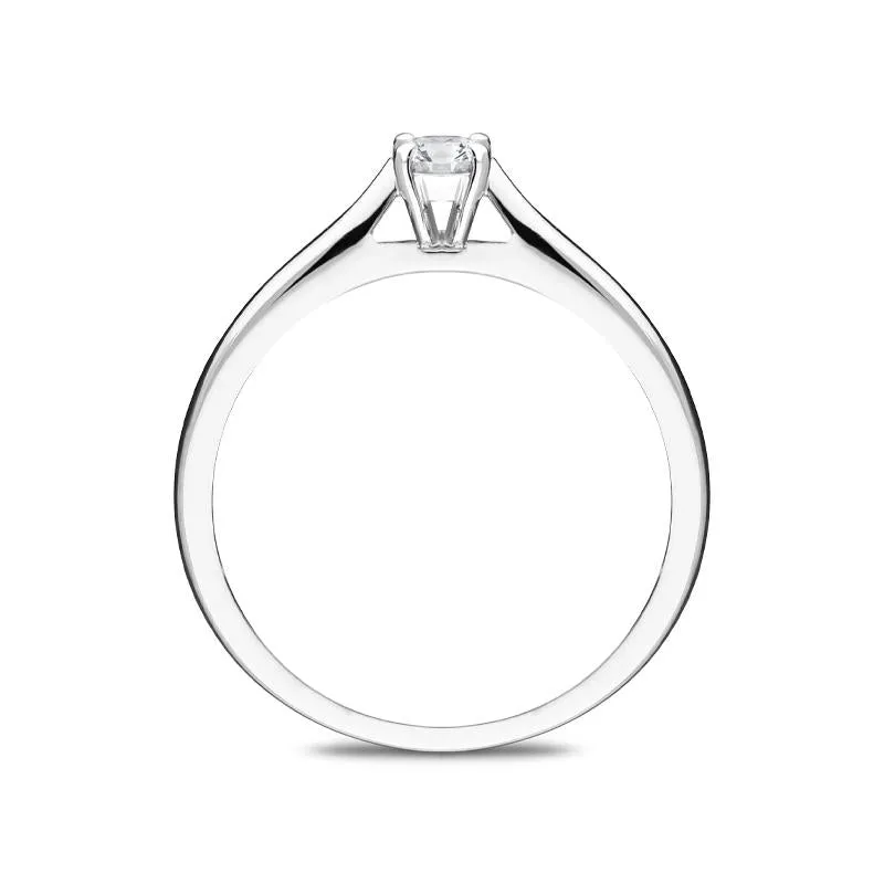 18ct White Gold 0.17ct Diamond Brilliant Cut Solitaire Ring