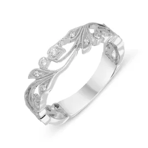 18ct White Gold 0.18ct Diamond Floral Ring