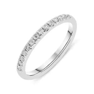 18ct White Gold 0.20ct Diamond Pave Set Wedding Half Eternity Ring