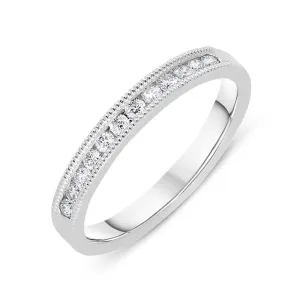 18ct White Gold 0.20ct Diamond Wedding Half Eternity Ring