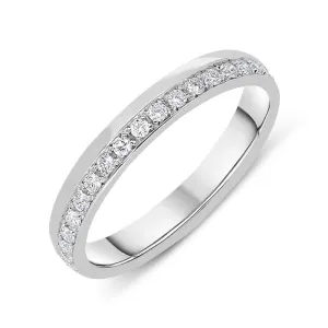 18ct White Gold 0.22ct Diamond Channel Set Wedding Half Eternity Ring