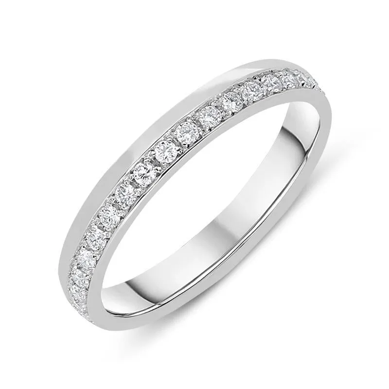18ct White Gold 0.22ct Diamond Channel Set Wedding Half Eternity Ring