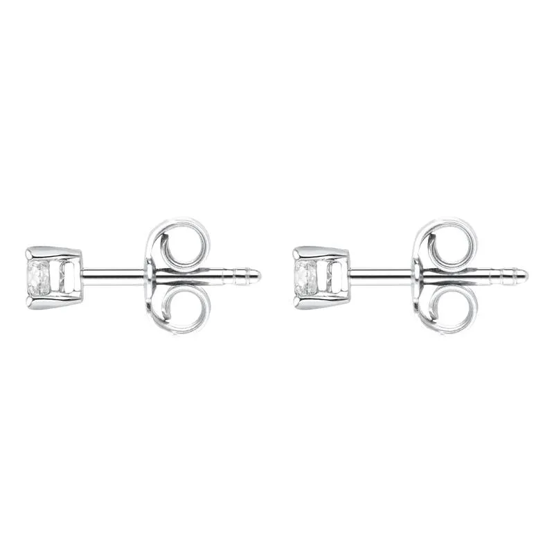 18ct White Gold 0.25ct Diamond Solitaire Brilliant Cut Stud Earrings