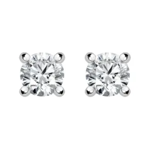 18ct White Gold 0.25ct Diamond Solitaire Brilliant Cut Stud Earrings