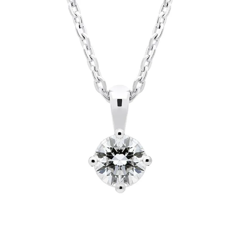 18ct White Gold 0.30ct Diamond Solitaire Necklace