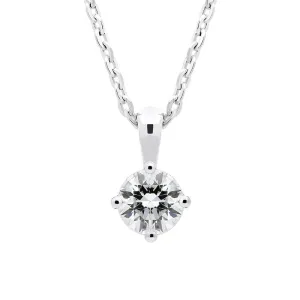 18ct White Gold 0.30ct Diamond Solitaire Necklace