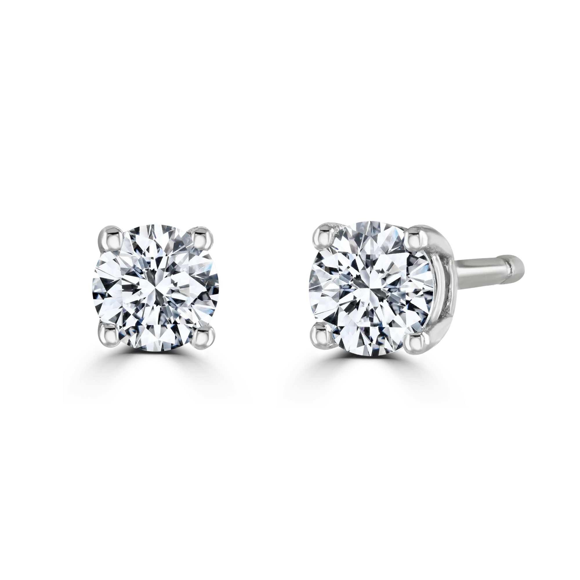 18ct White Gold 0.30ct Diamond Solitaire Stud Earrings