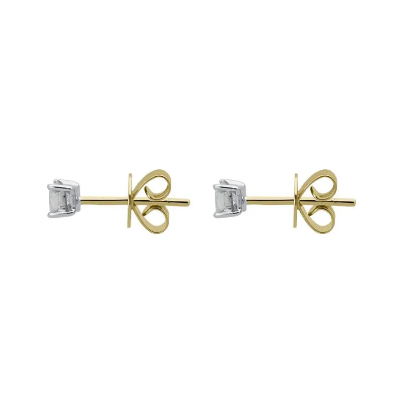 18ct White Gold 0.31ct Diamond Princess Cut Stud Earrings