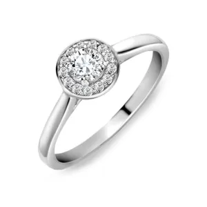18ct White Gold 0.31ct Diamond Vintage Halo Cluster Ring