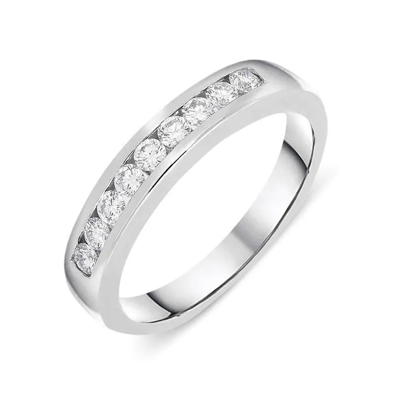 18ct White Gold 0.32ct Diamond Channel Set Wedding Half Eternity Ring
