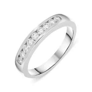 18ct White Gold 0.32ct Diamond Channel Set Wedding Half Eternity Ring