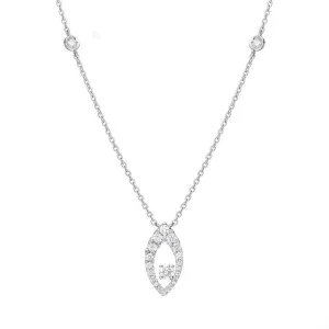 18ct White Gold 0.35ct Diamond Open Marquise Necklace
