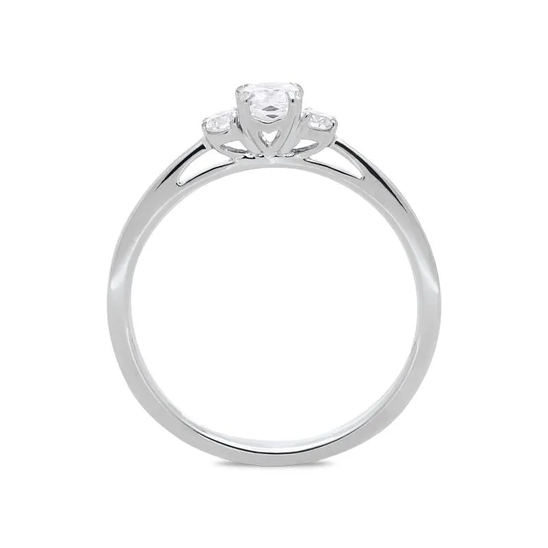 18ct White Gold 0.35ct Diamond Trilogy Ring