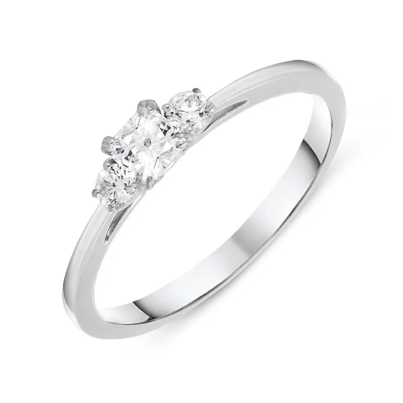 18ct White Gold 0.35ct Diamond Trilogy Ring