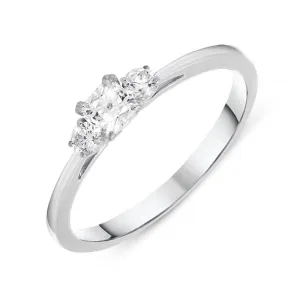18ct White Gold 0.35ct Diamond Trilogy Ring
