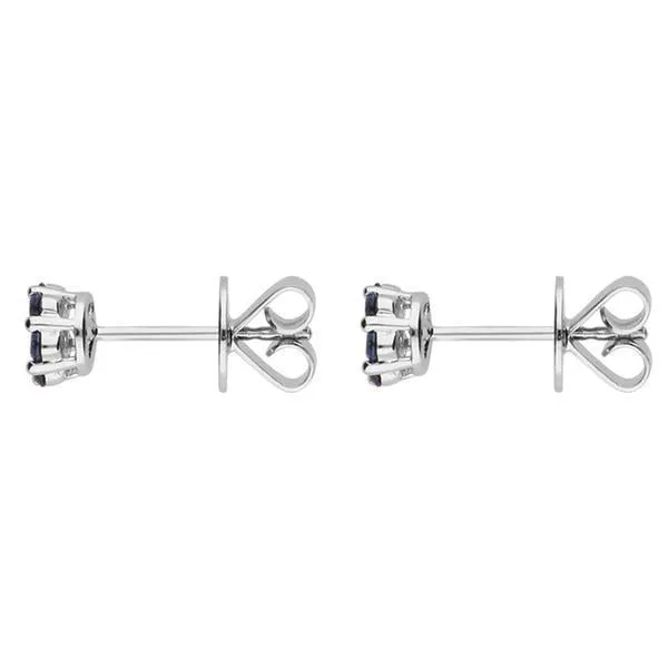 18ct White Gold 0.43ct Sapphire and Diamond Cluster Earrings