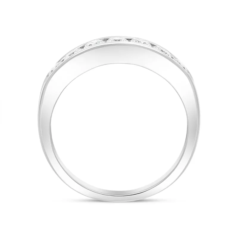 18ct White Gold 0.45ct Diamond Channel Set Half Eternity Ring