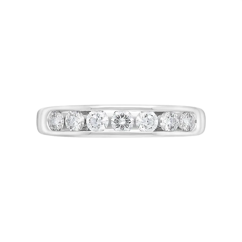 18ct White Gold 0.45ct Diamond Channel Set Half Eternity Ring