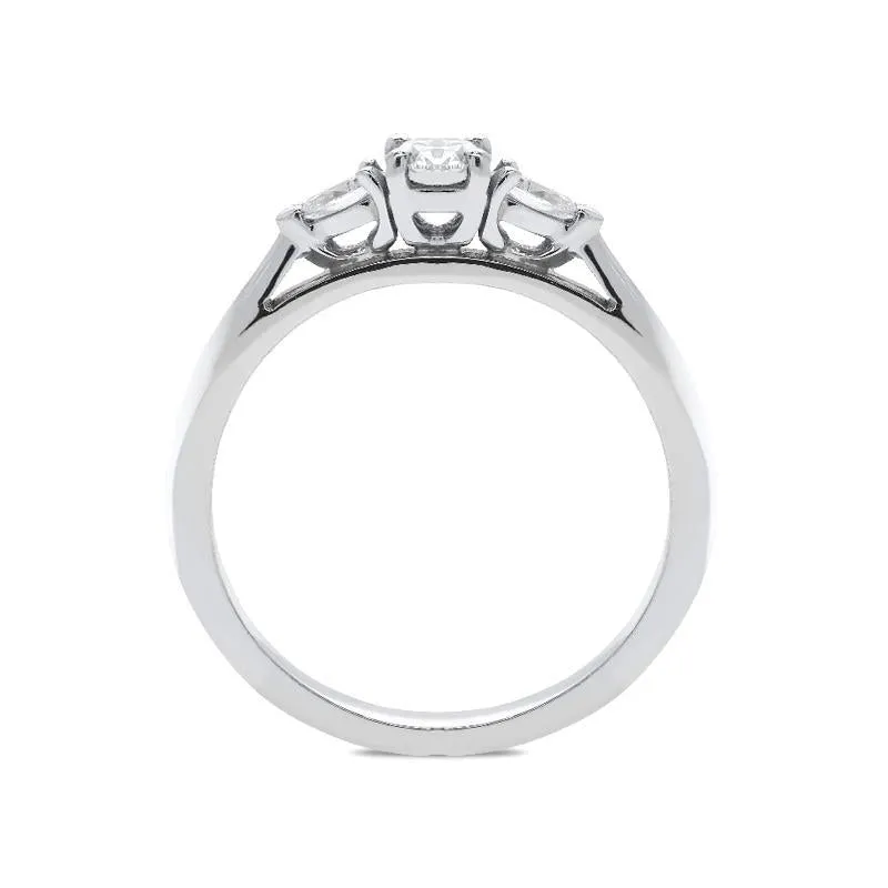18ct White Gold 0.48ct Diamond Brilliant Cut Trilogy Ring