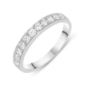 18ct White Gold 0.50ct Diamond Brilliant Cut Half Eternity Ring