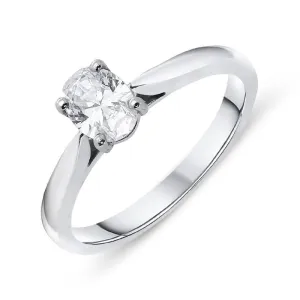 18ct White Gold 0.50ct Diamond Oval Cut Solitaire Ring