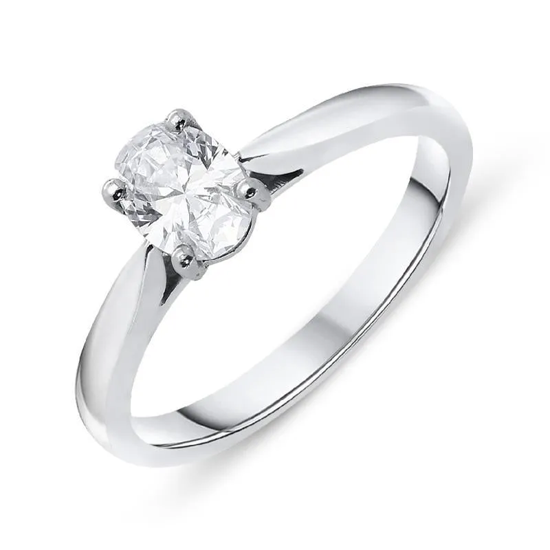 18ct White Gold 0.50ct Diamond Oval Cut Solitaire Ring