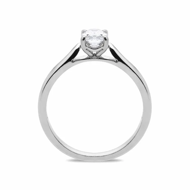 18ct White Gold 0.50ct Diamond Oval Cut Solitaire Ring