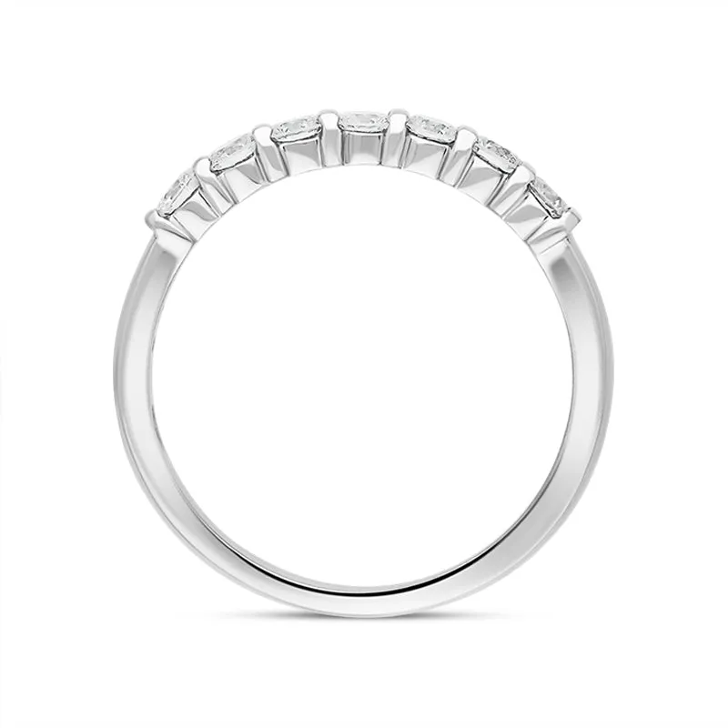 18ct White Gold 0.51ct Diamond Seven Stone Bar Set Ring