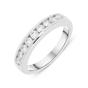 18ct White Gold 0.52ct Diamond Channel Set Half Eternity Ring