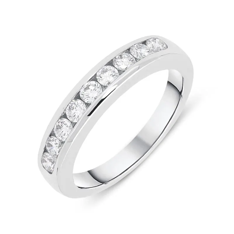 18ct White Gold 0.52ct Diamond Channel Set Half Eternity Ring